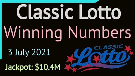The jackpot starts at 1 million and can increase if no winners are announced. . Classic lotto winners